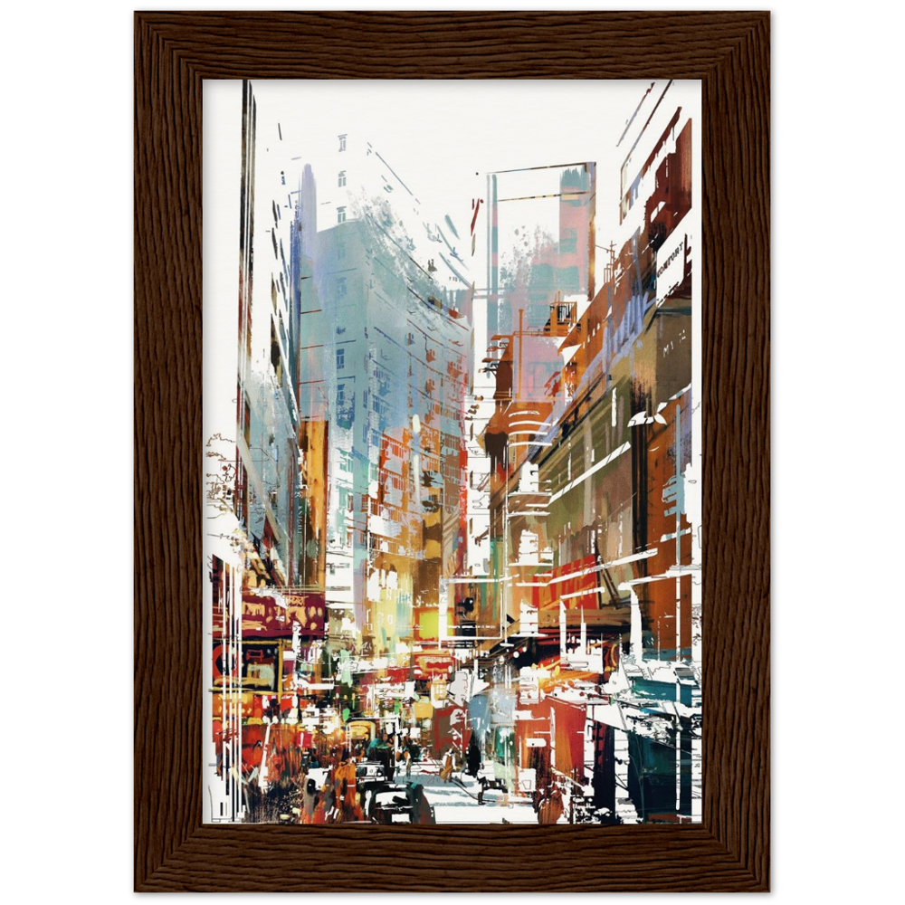 Archival Matte Paper Wooden Framed Cityscape 1