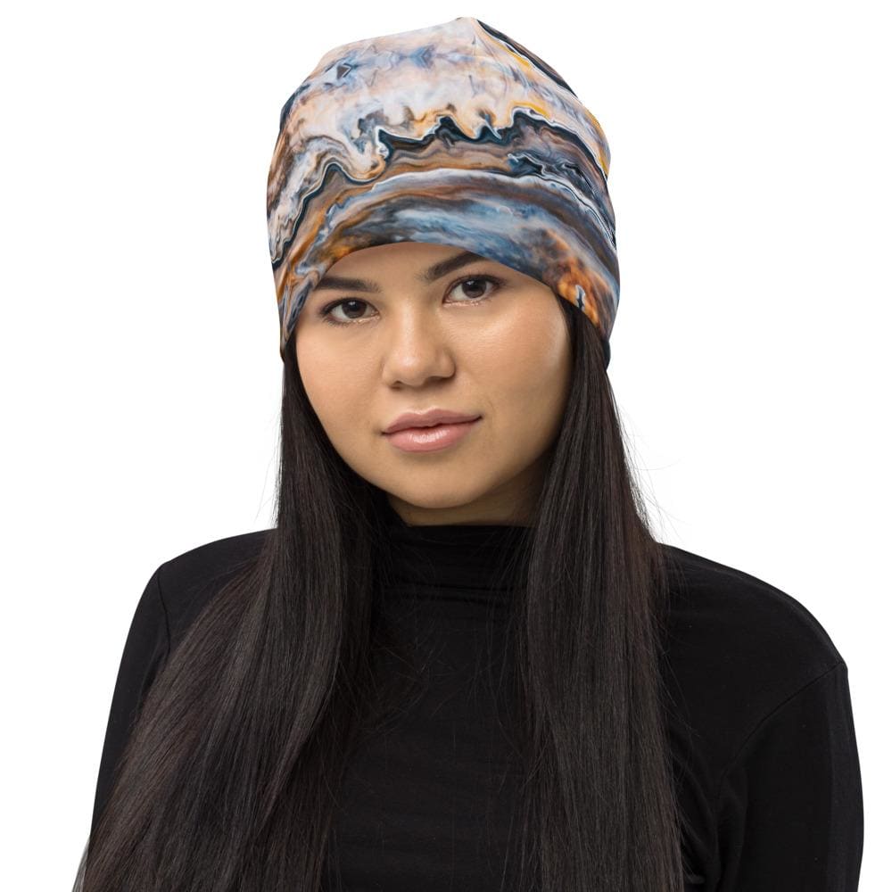 Uniquely You Beanie Hat - Blue Swirl Style Slouchy Beanie - Unisex