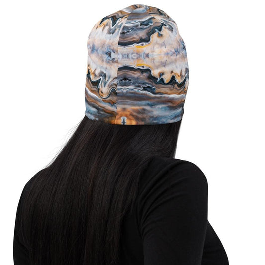 Uniquely You Beanie Hat - Blue Swirl Style Slouchy Beanie - Unisex