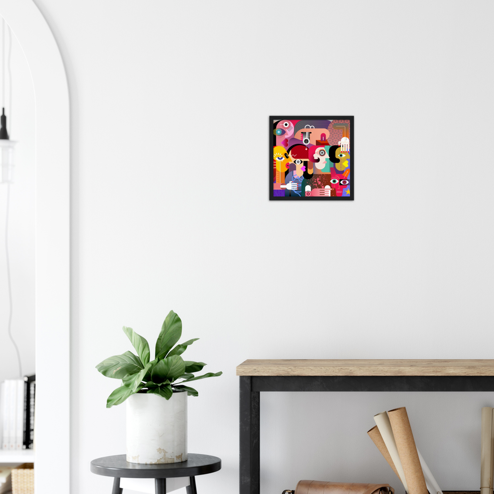 Classic Matte Paper Wooden Framed Abstract 2