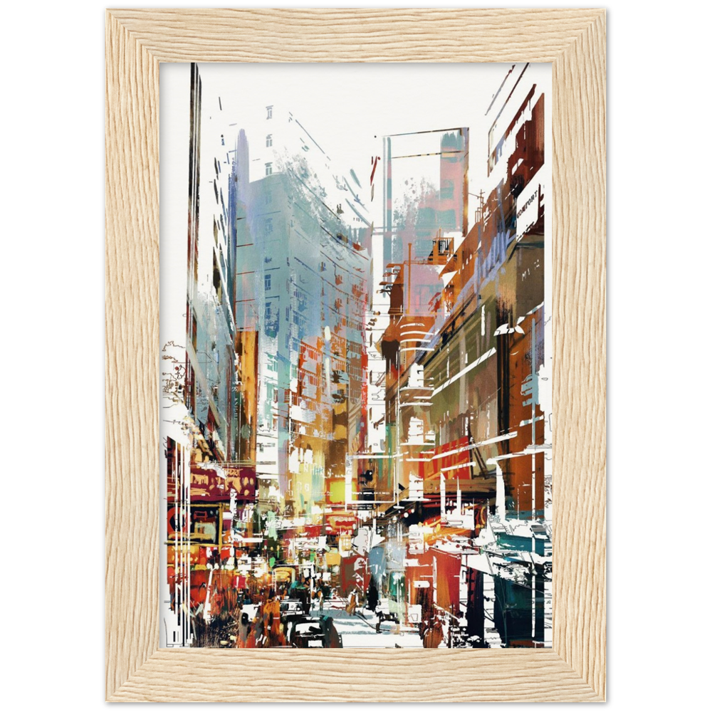 Archival Matte Paper Wooden Framed Cityscape 1