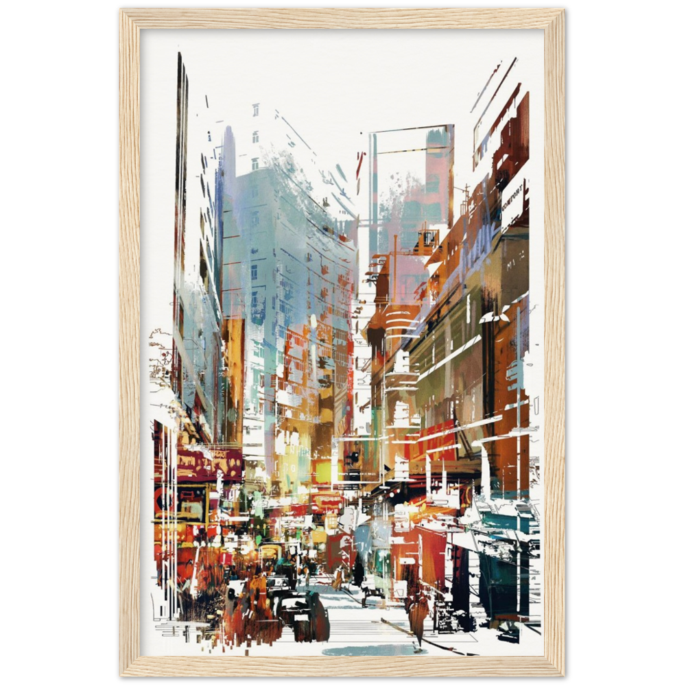 Archival Matte Paper Wooden Framed Cityscape 1