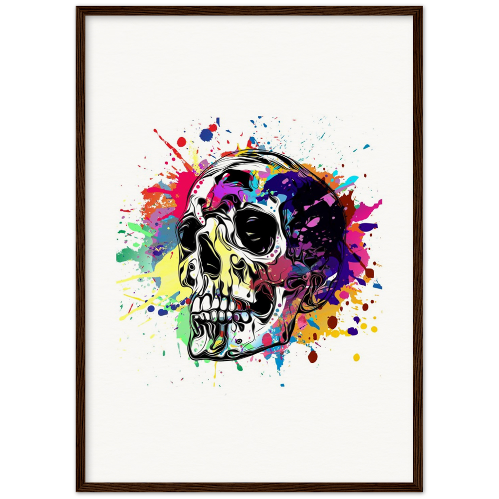 Archival Matte Paper Wooden Framed Abstract Skalle 1