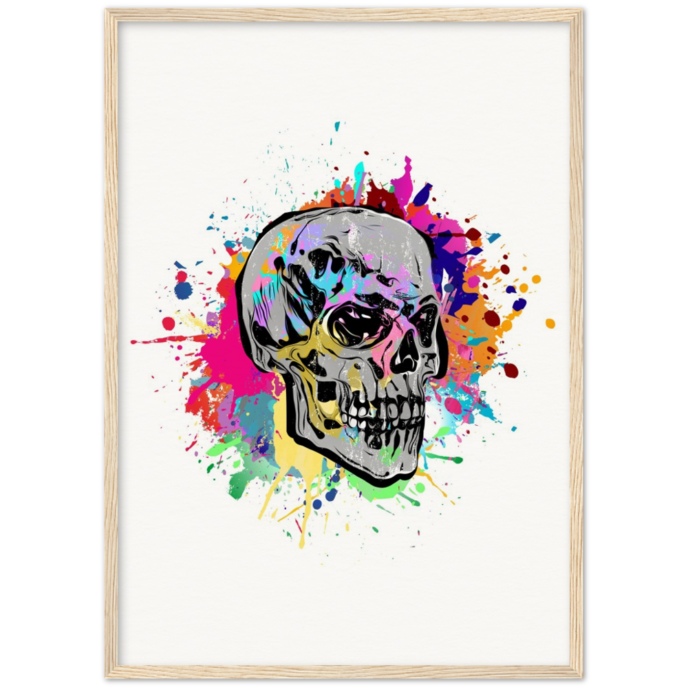 Archival Matte Paper Wooden Framed Abstract Skalle 2