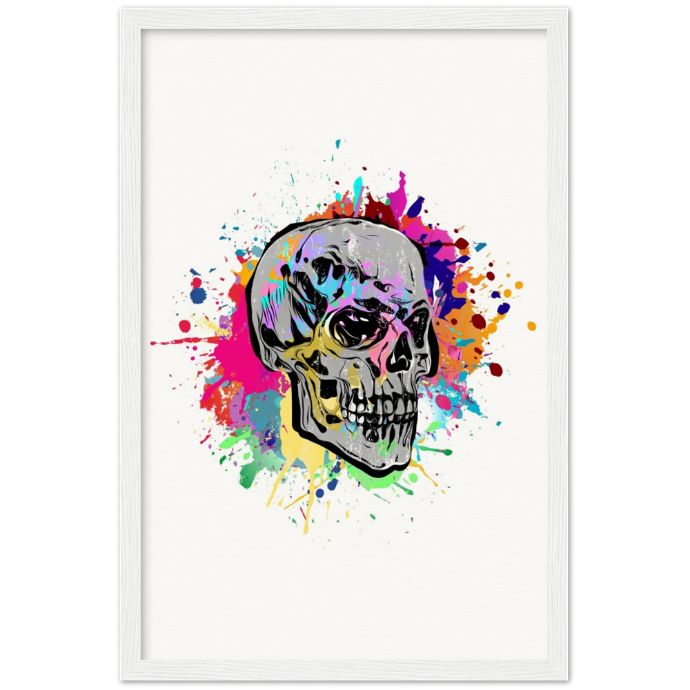 Archival Matte Paper Wooden Framed Abstract Skalle 2