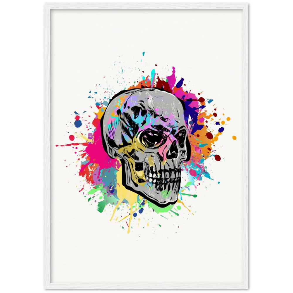 Archival Matte Paper Wooden Framed Abstract Skalle 2