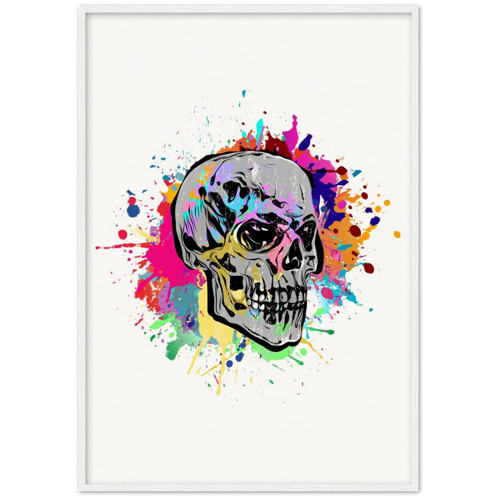 Archival Matte Paper Wooden Framed Abstract Skalle 2