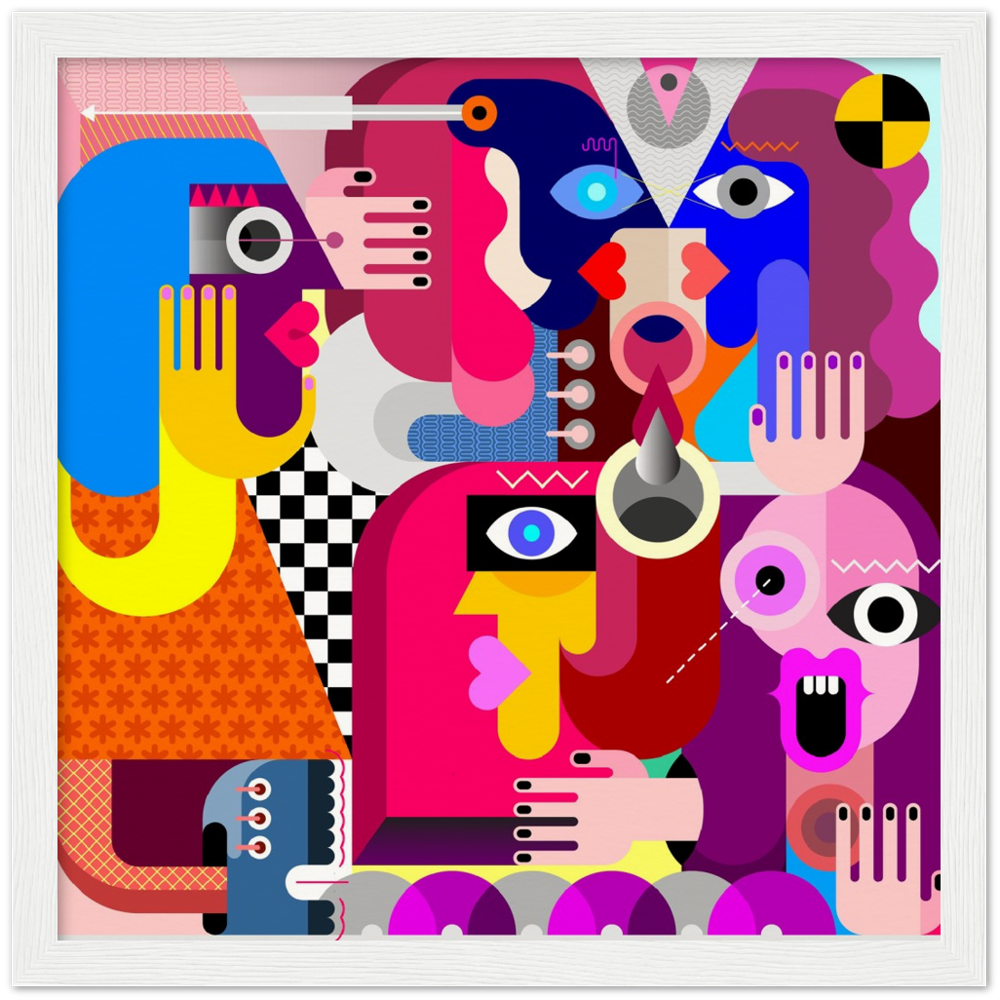 Archival Matte Paper Wooden Framed Abstract 1
