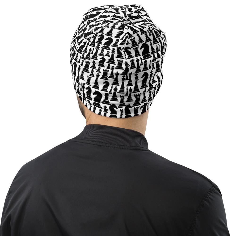 Uniquely You Beanie Hat - Black/White Chess Graphic - Unisex