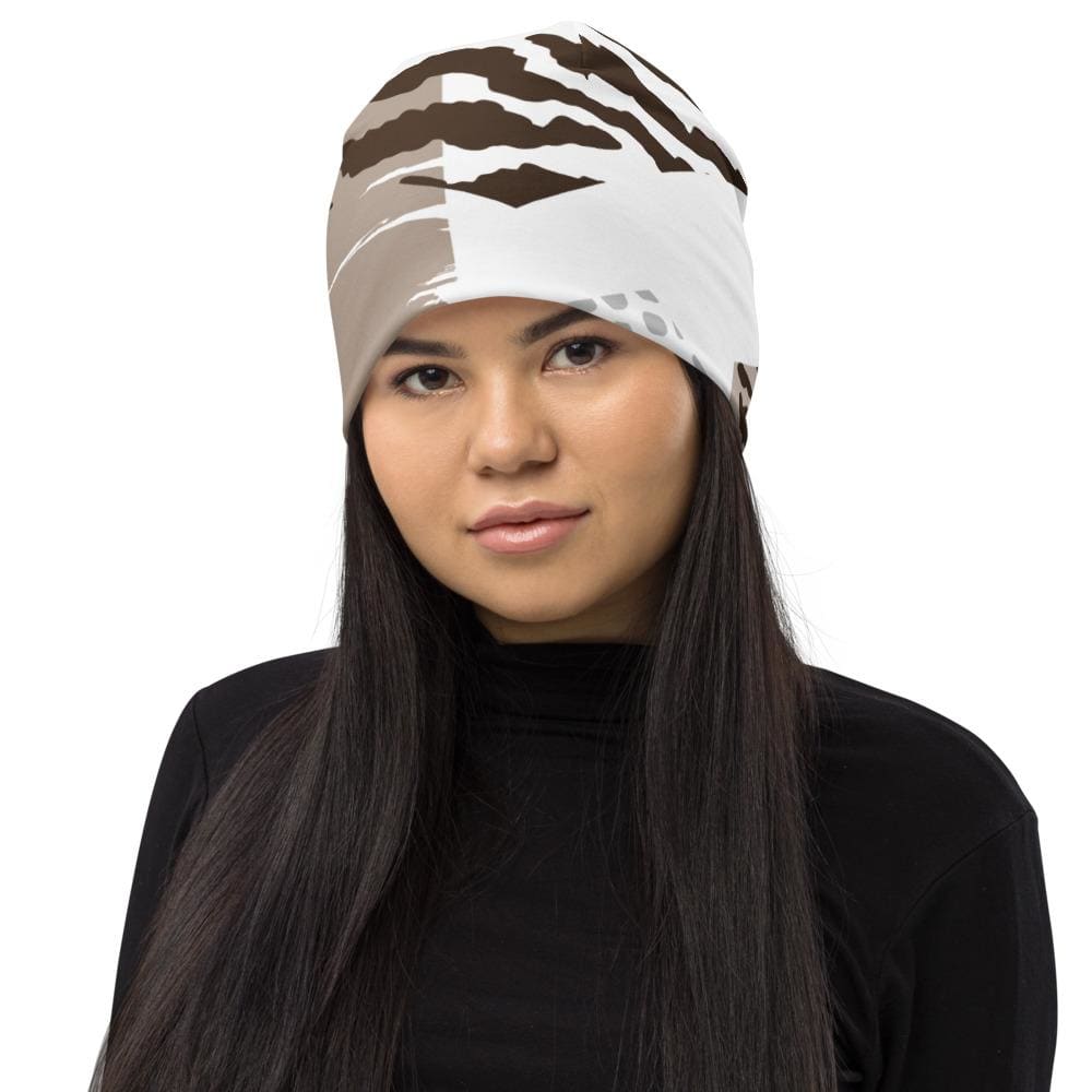 Uniquely You Women's Beanie Hat - Brown Taupe Print